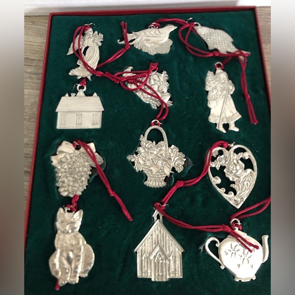 Vtg Seagull Pewter Ornament Set in Box - Picture 3 of 16